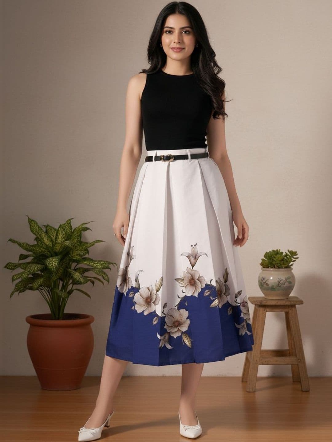 BLUE PIEGEON Women Cotton Floral Midi Fashion - view 1