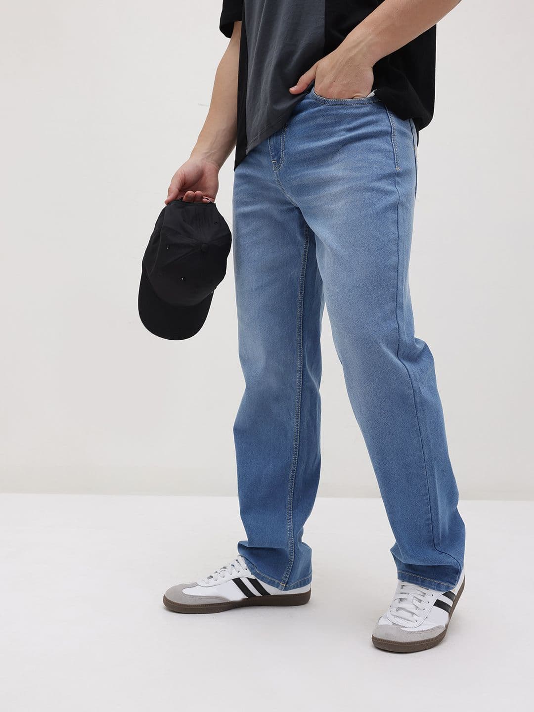 The Roadster Life Co. Men Straight Fit Mid-Rise Stretchable Jeans - view 1