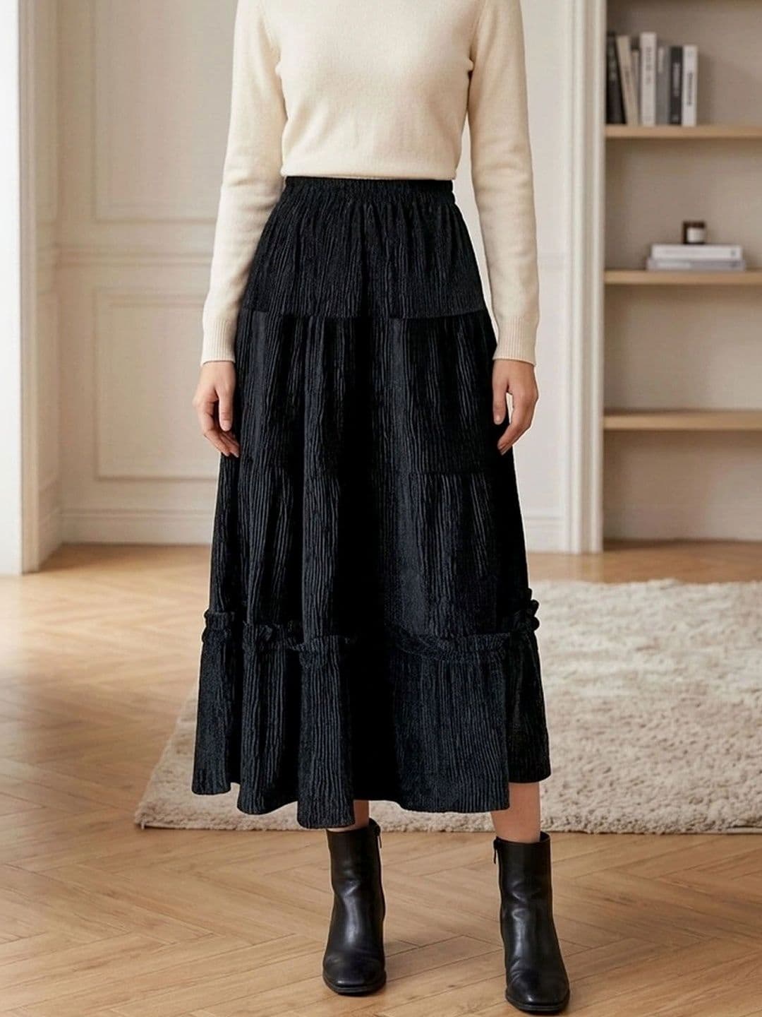 Suo Women Tiered Midi Tiered Skirt - view 1