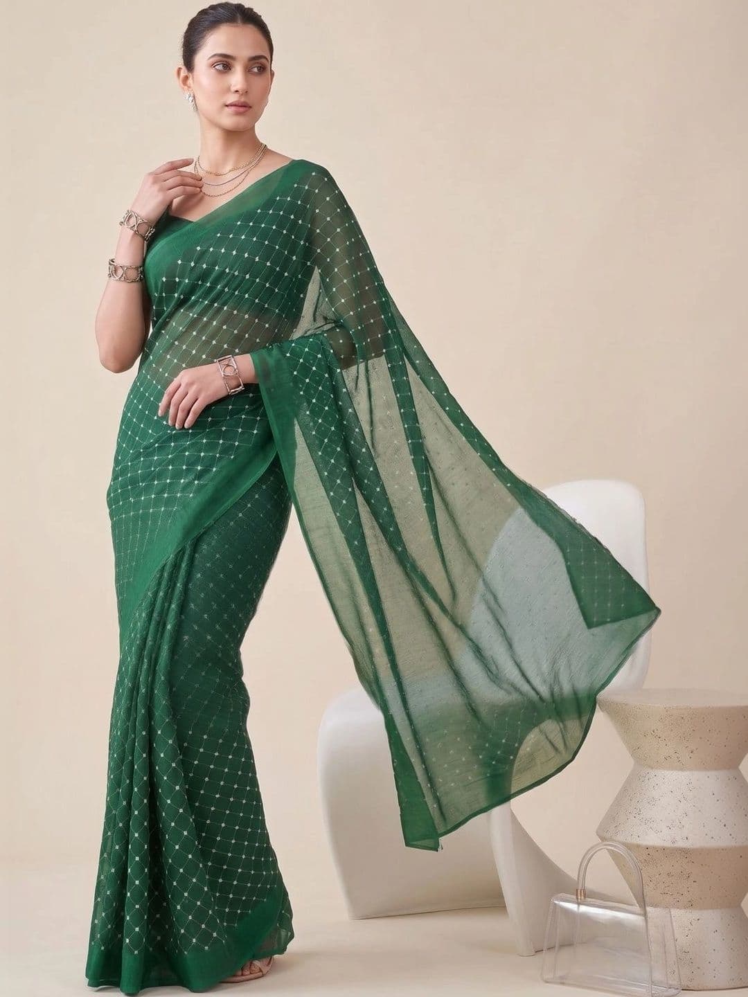BORAD FASHION Woven Design Designer Chanderi Saree - view 1