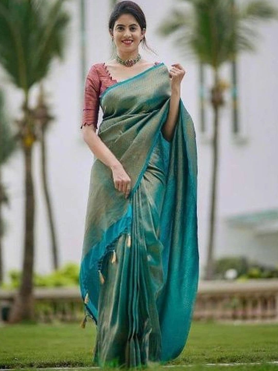 revika Woven Design Zari Art Silk Designer Kanjeevaram Saree - view 1