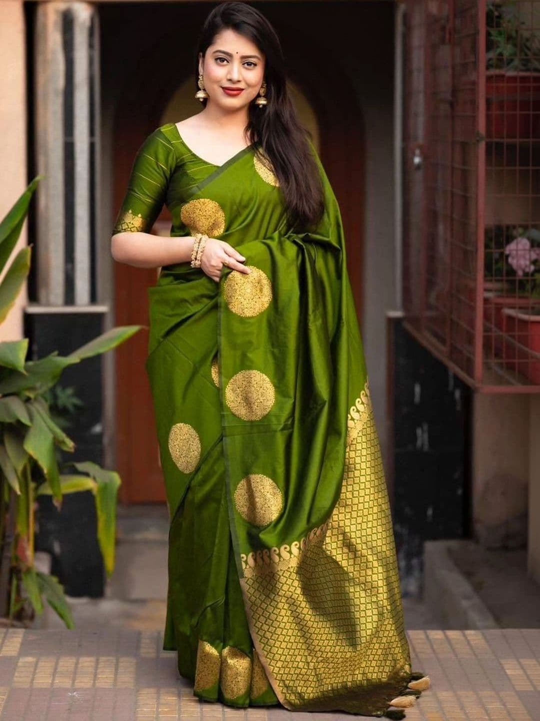 revika Woven Design Zari Art Silk Designer Kanjeevaram Saree - view 1