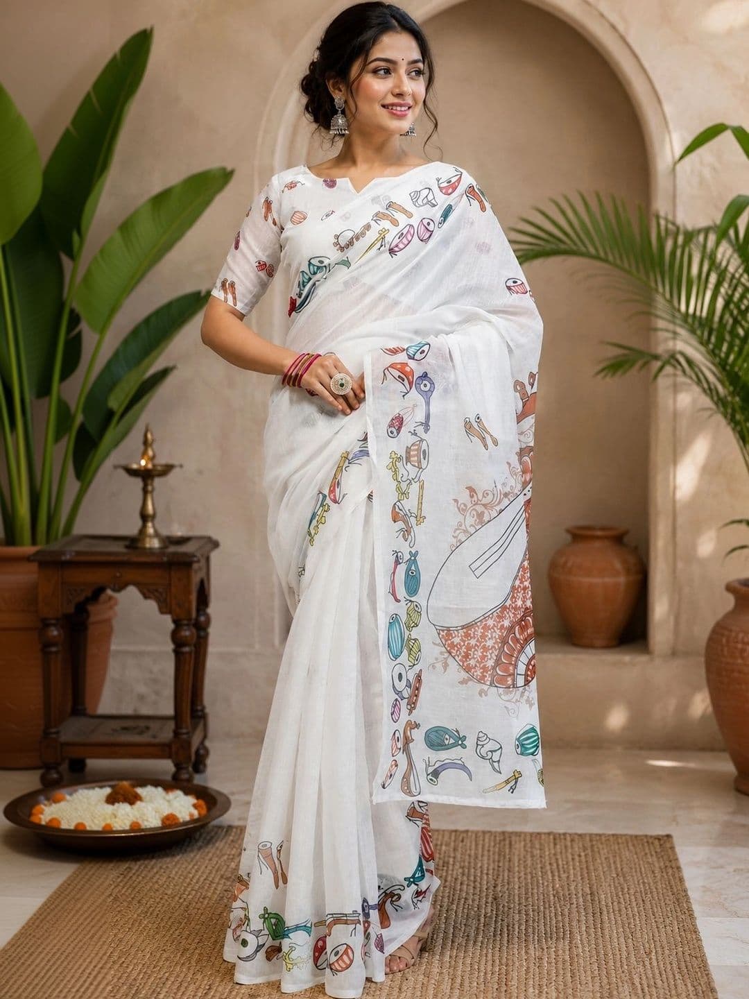 BORAD FASHION Designer Chanderi Saree - view 1