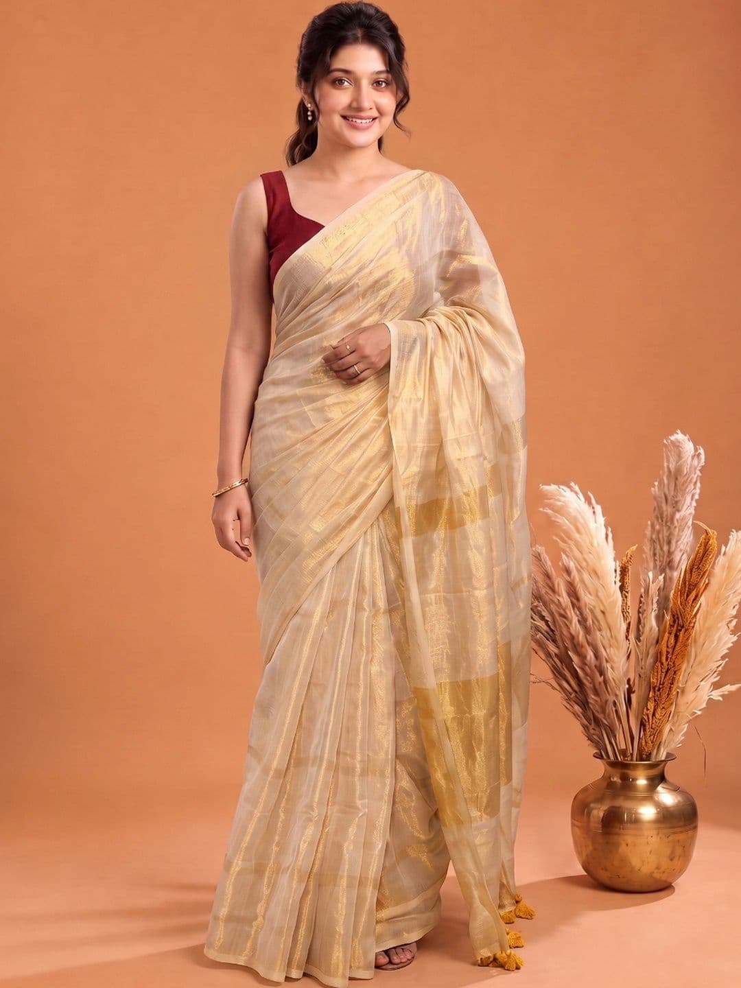 Aparna Woven Design Zari Pure Cotton Saree - view 1