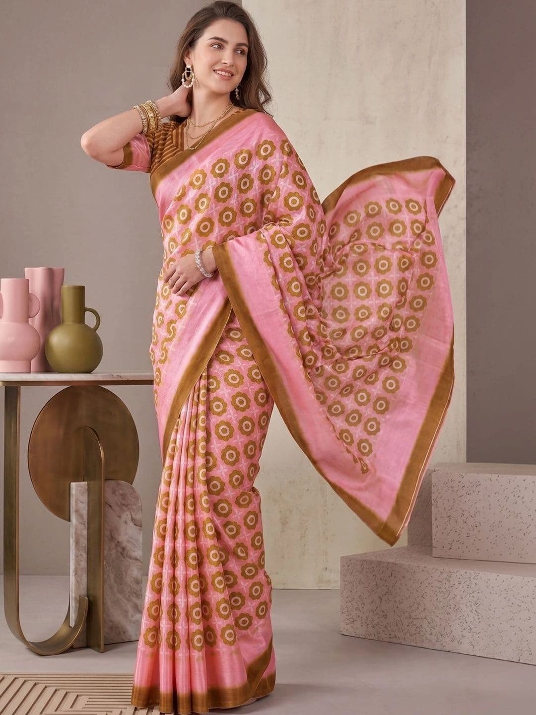 BORAD FASHION Women Designer Chanderi Saree - view 1