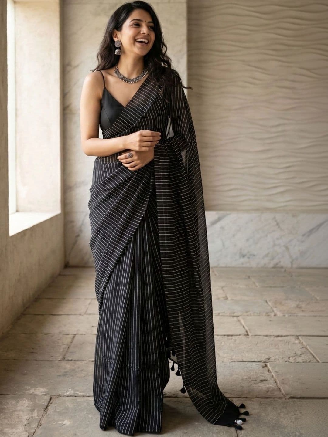 MISS WEARS Striped Saree - view 1