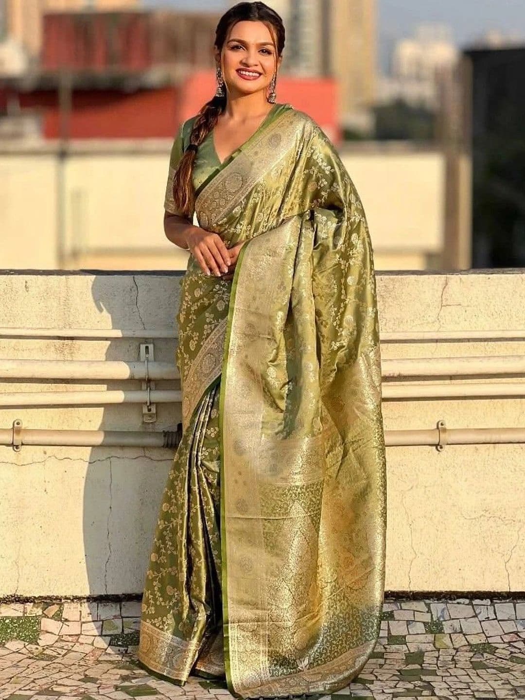 revika Woven Design Zari Art Silk Designer Kanjeevaram Saree - view 1
