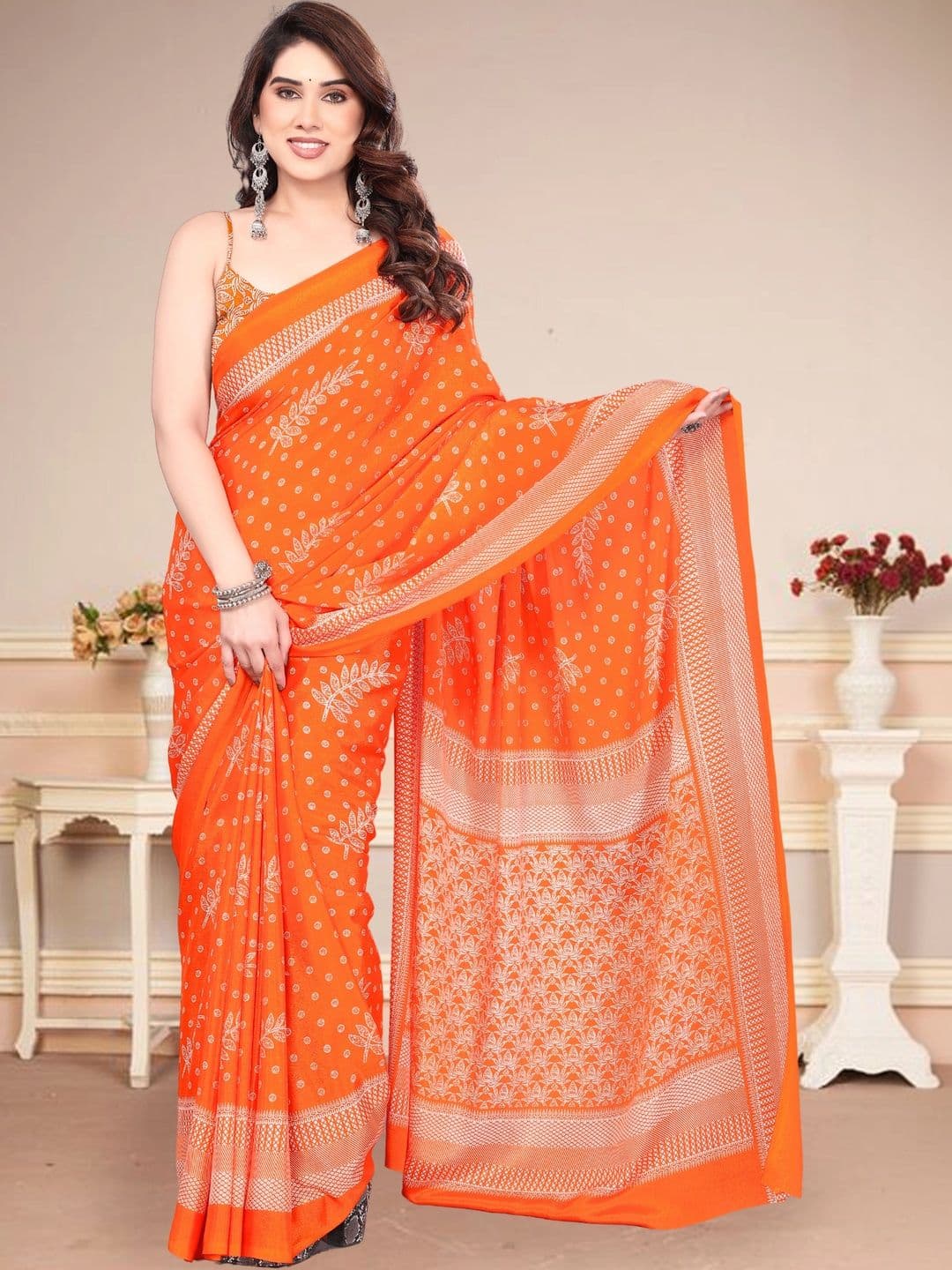 Owee Floral Pure Chiffon Designer Saree - view 1