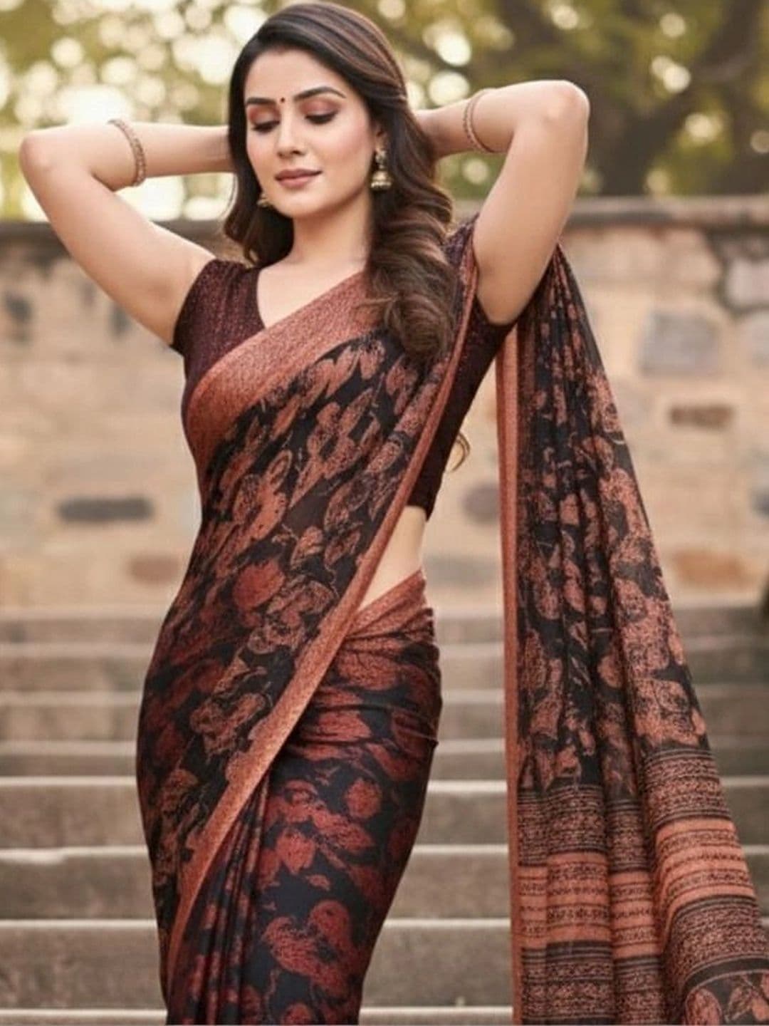 Owee Pure Chiffon Designer Saree - view 1
