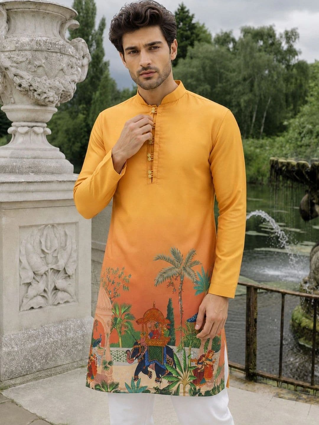 Anouk Men Ethnic Motifs Printed Kurta - view 1