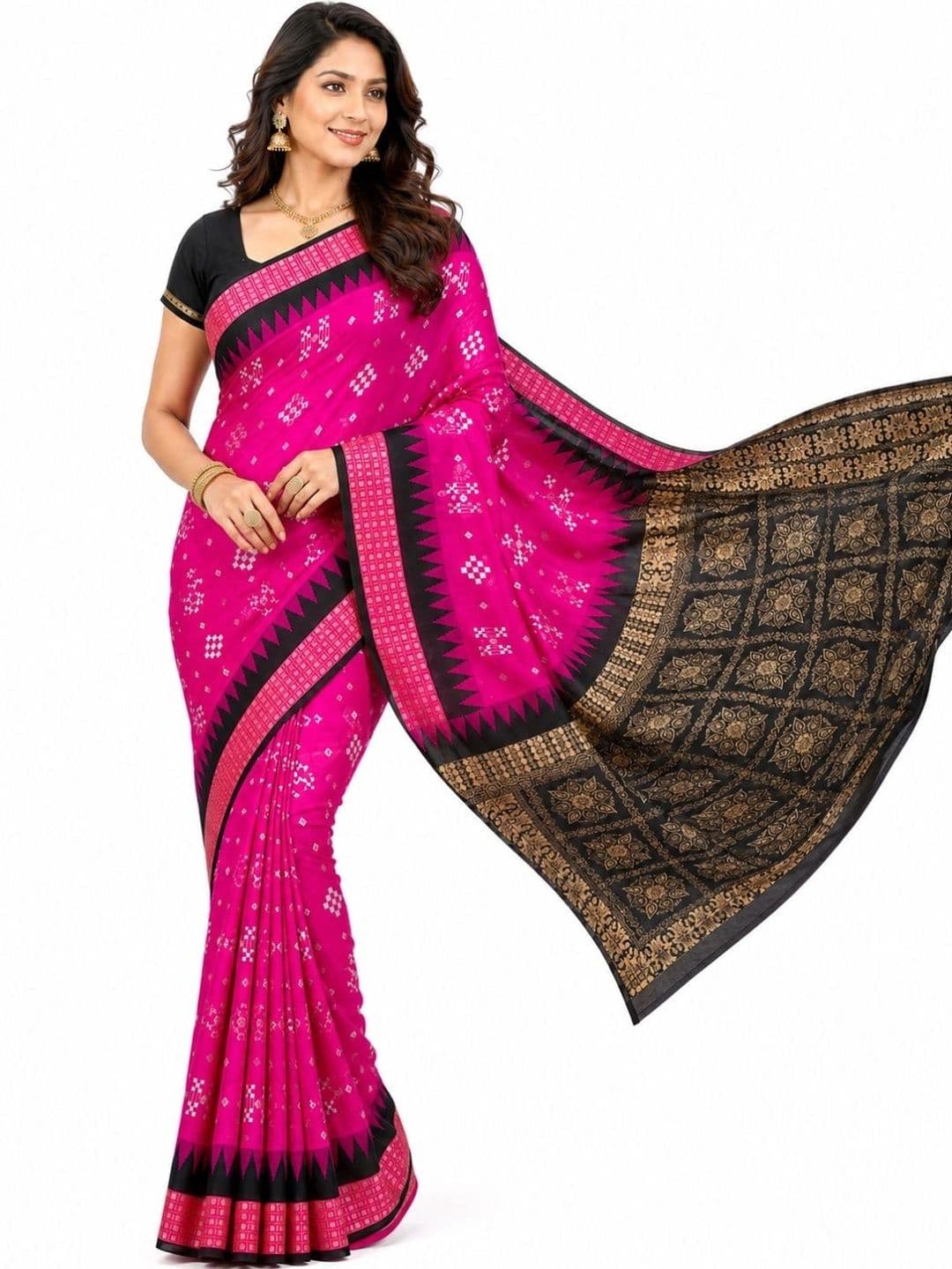 SHOPSILK Zari Art Silk Sambalpuri Saree - view 1