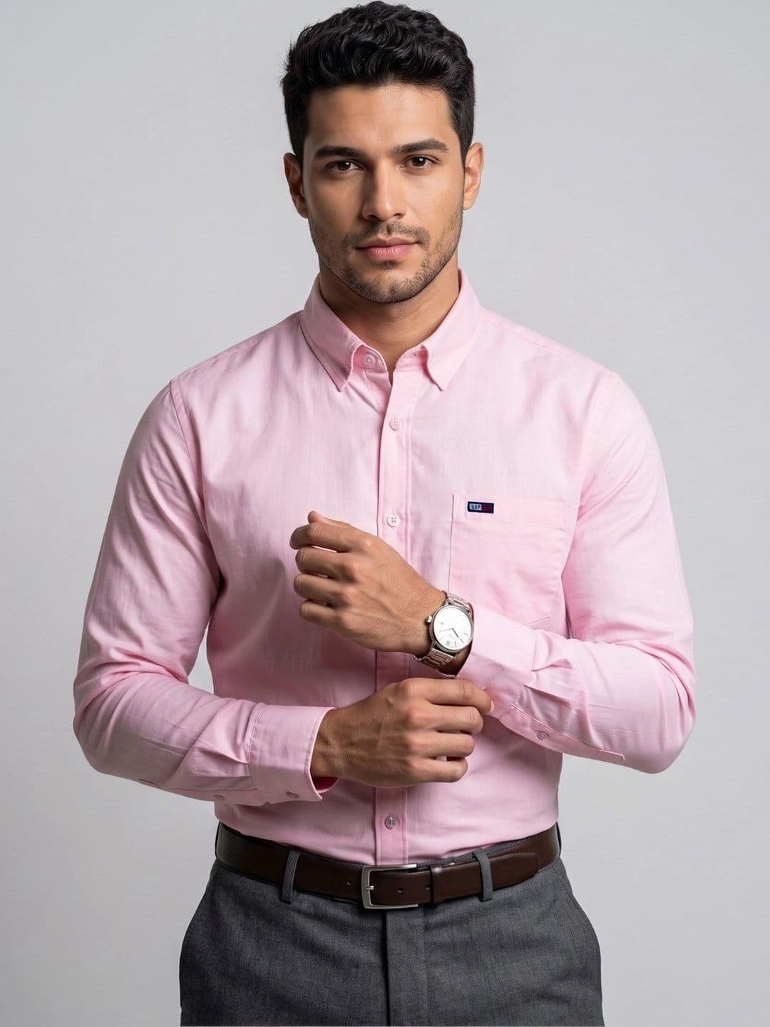 U.S. PITCHERS Men Modern Slim Fit Semiformal Shirt - view 1