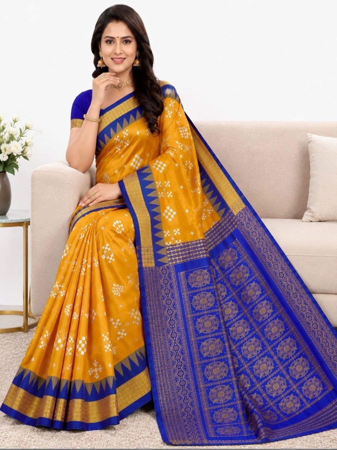 SHOPSILK Zari Art Silk Sambalpuri Saree - view 1