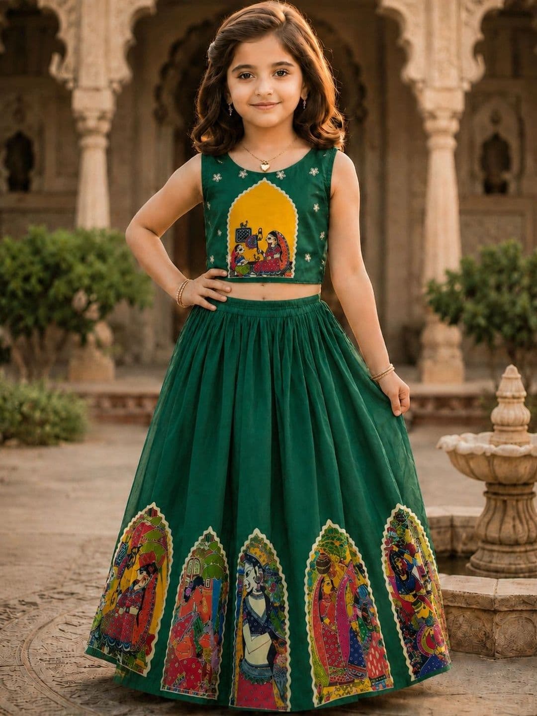 KALINI Girls Printed Ready to Wear Lehenga & Choli - view 1