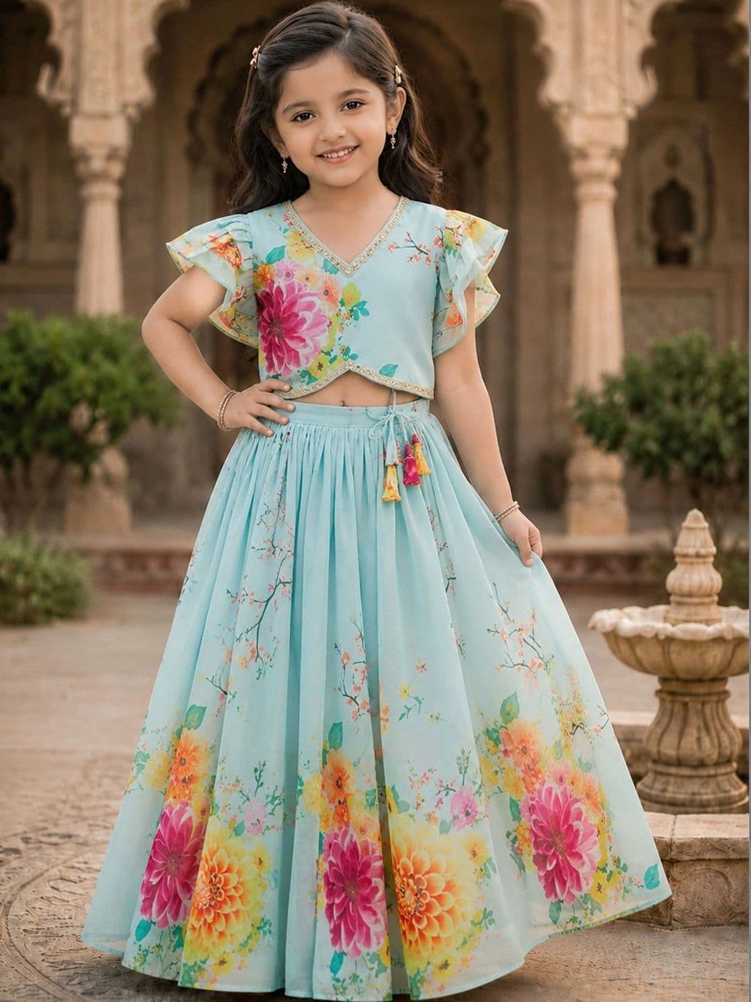 KALINI Girls Printed Ready to Wear Lehenga & - view 1