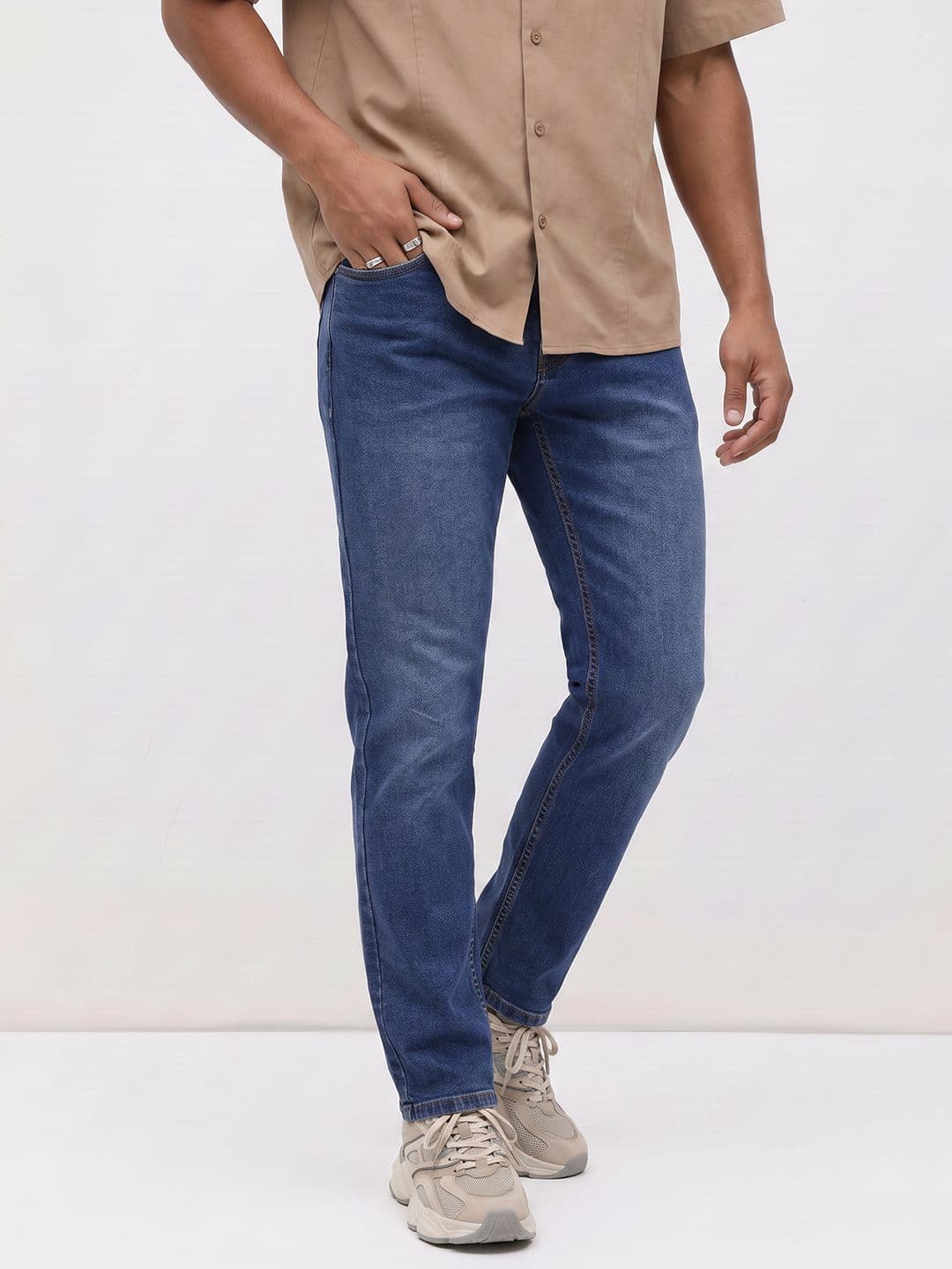 The Roadster Life Co. Men Slim Fit Heavy Fade Stretchable Jeans - view 1