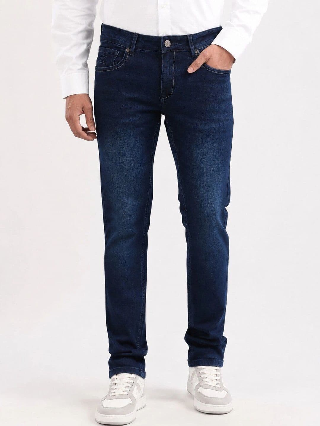 BRUMMELL Men Slim Fit Mid-Rise Low Distress Jeans - view 1