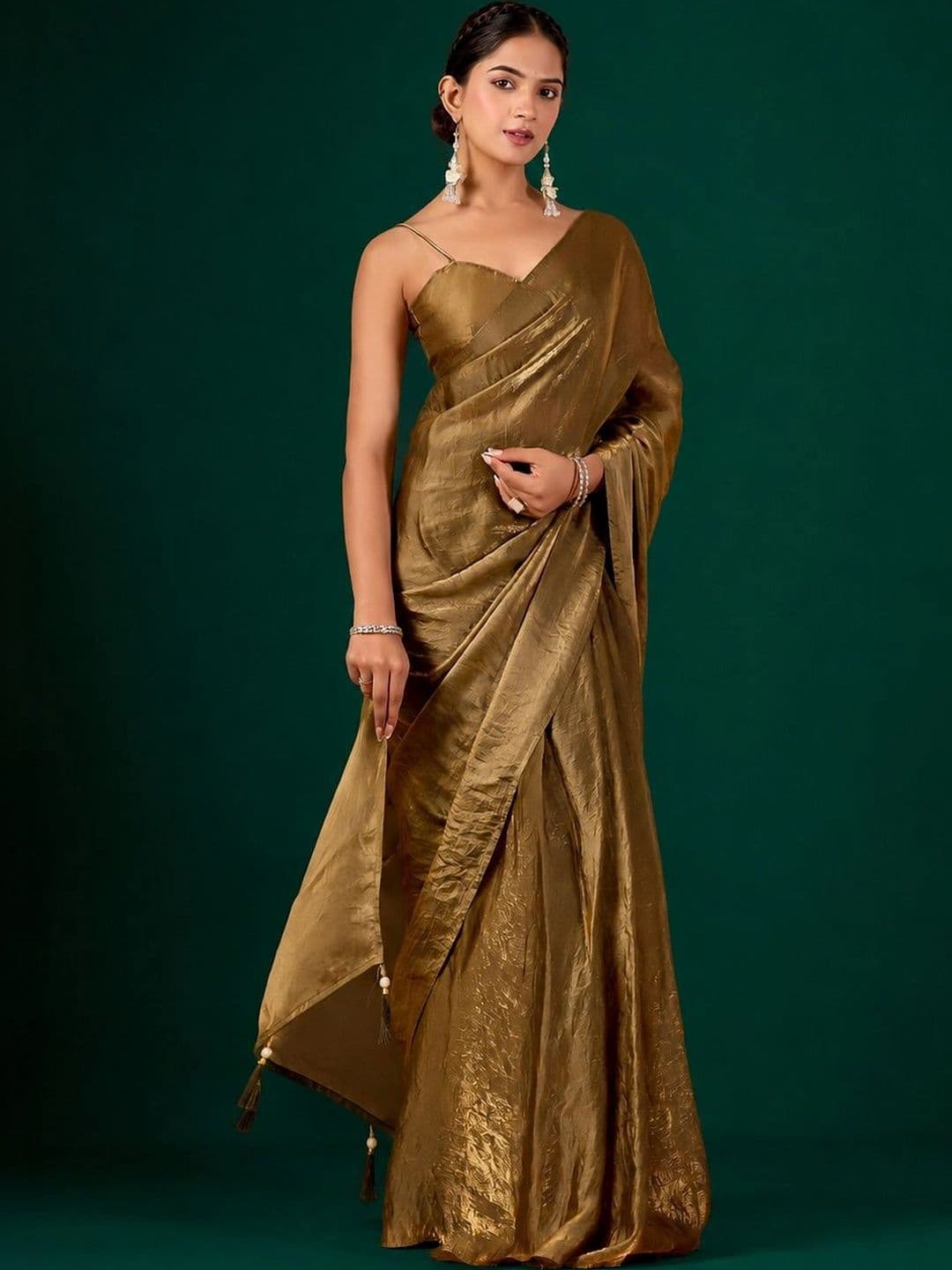 house of kk Satin Designer Ready to Wear Saree - view 1