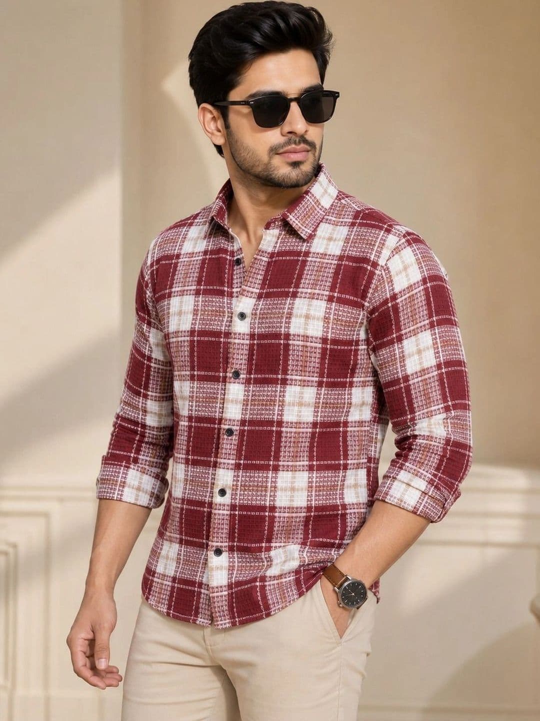 TUSHREE BOUTIQUE Men Classic Tartan Checks Checked Casual Shirt - view 1