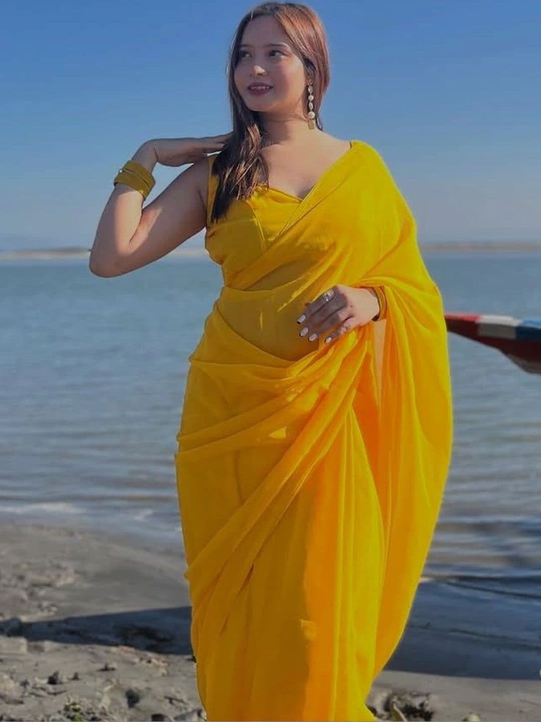 ANAND SAREES Poly Georgette Designer Saree - view 1