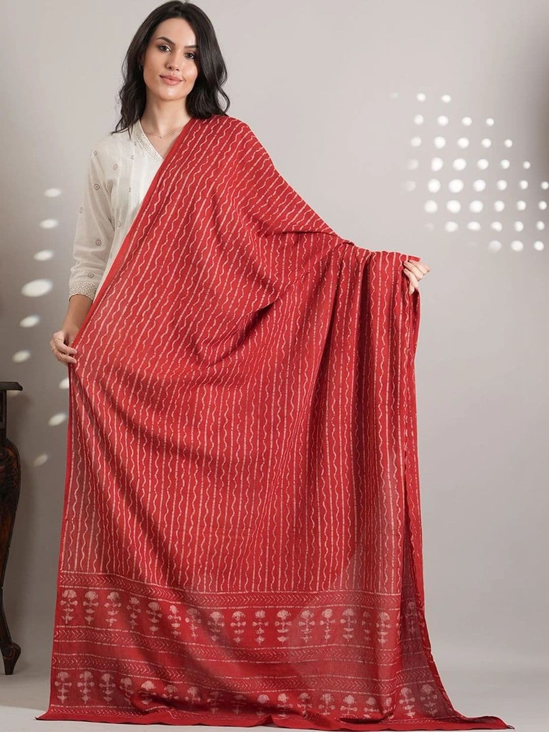 Style Shoes Ethnic Motifs Printed Pure Cotton Batik Dupatta - view 1