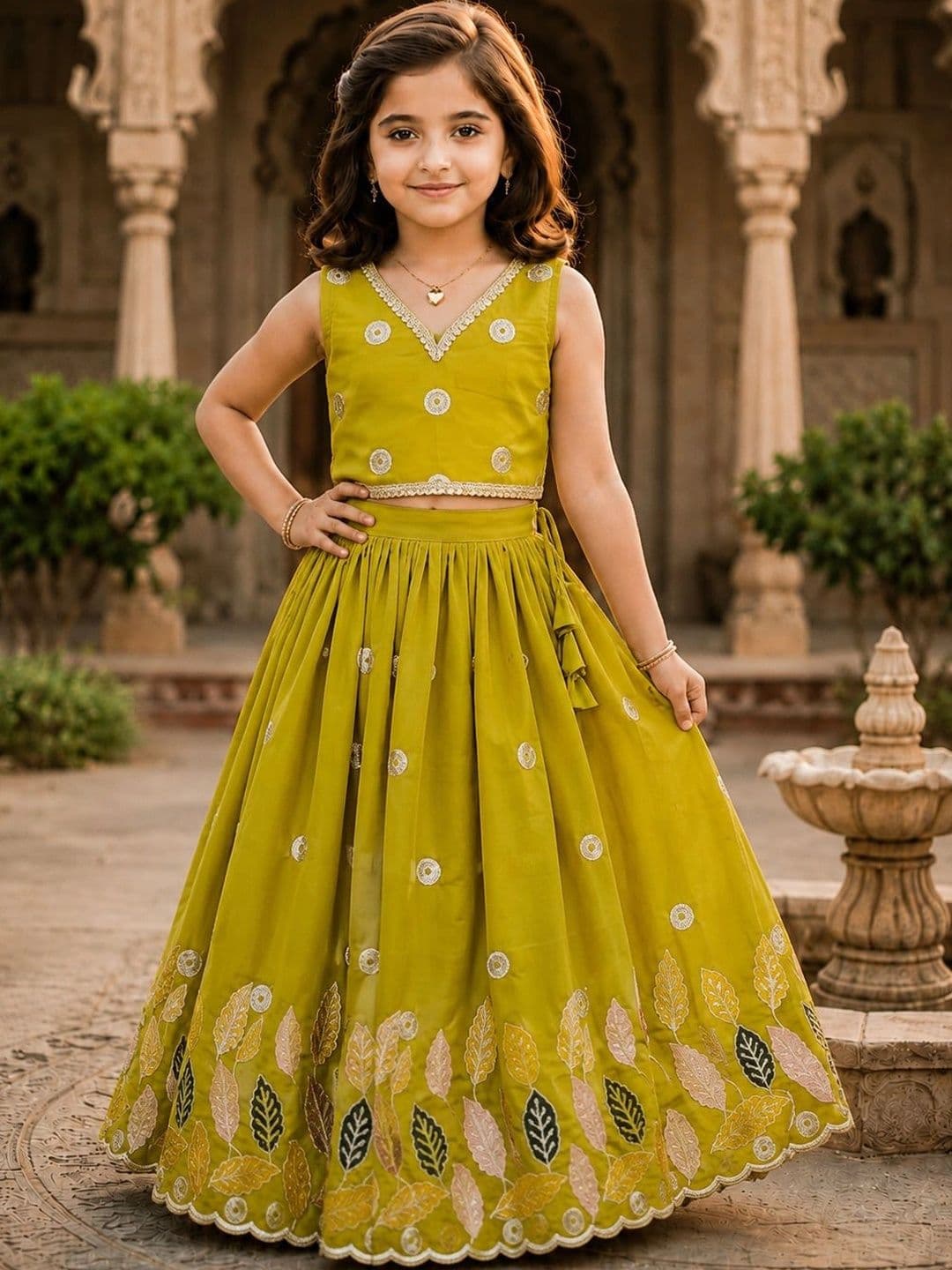 KALINI Girls Embellished Sequinned Ready to Wear Lehenga & - view 1