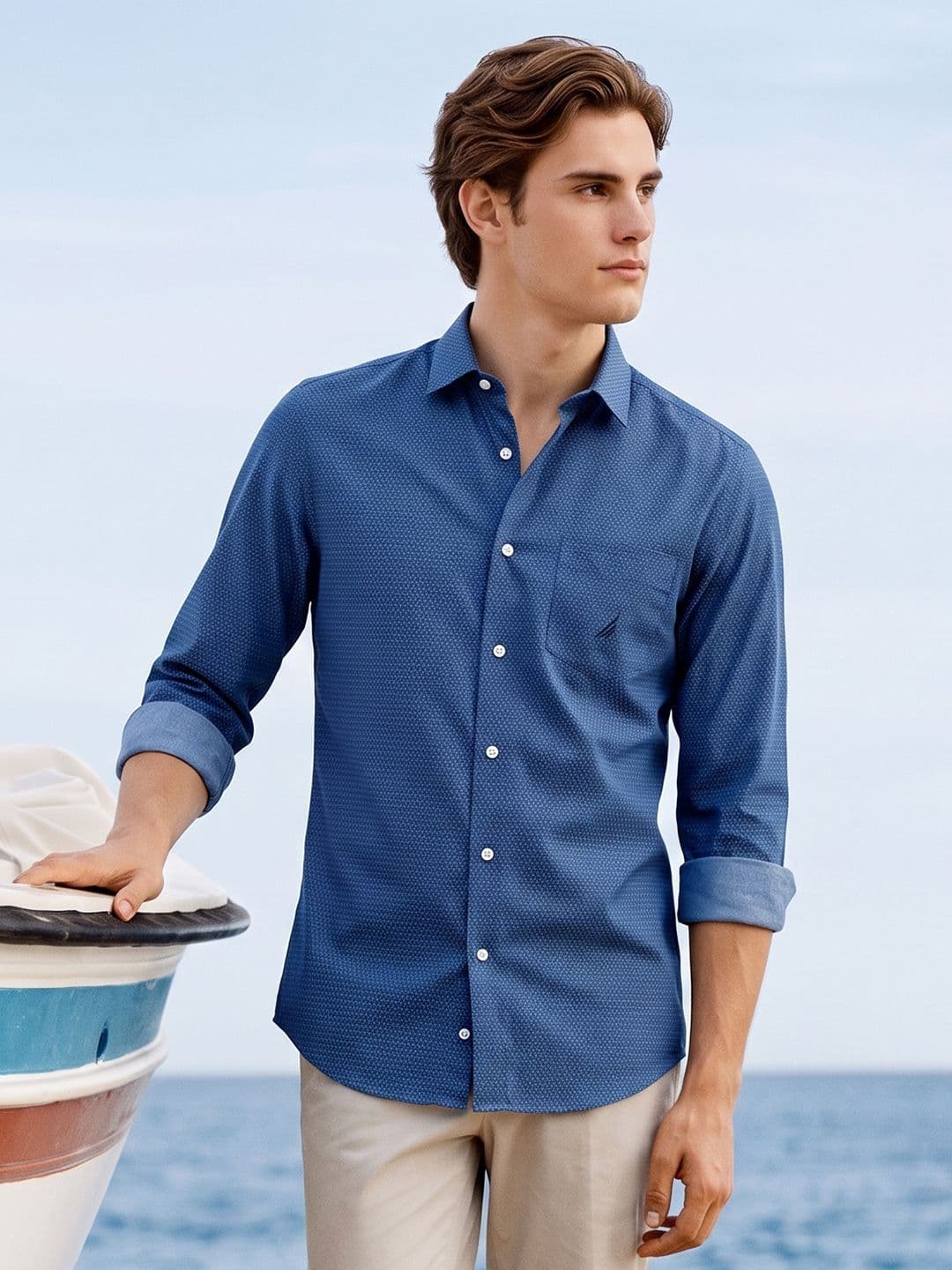 Nautica Mast & Harbour Slim Fit Pure Cotton Casual Shirt - view 1