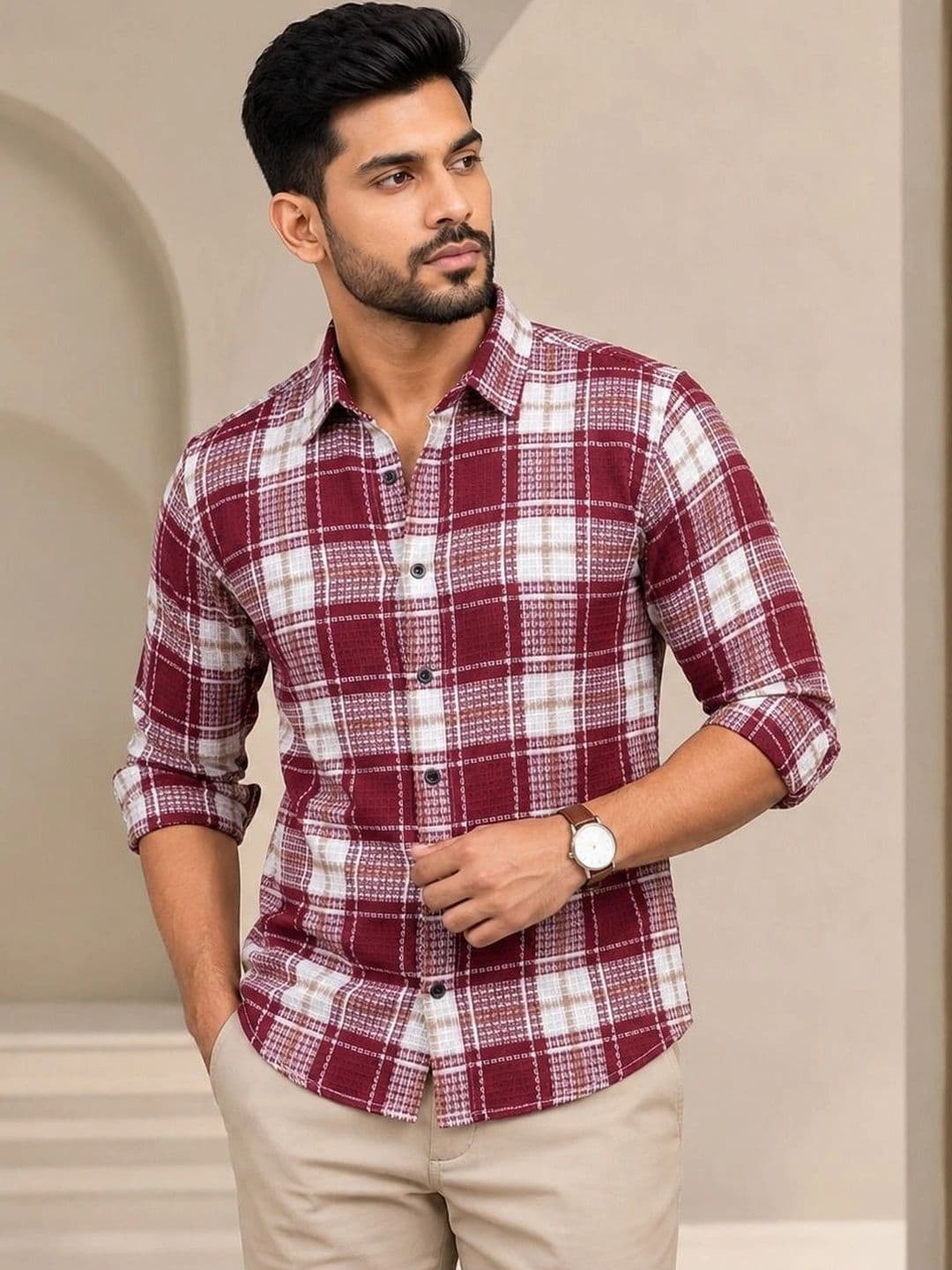 TUSHREE BOUTIQUE Men Classic Tartan Checks Checked Casual Shirt - view 1