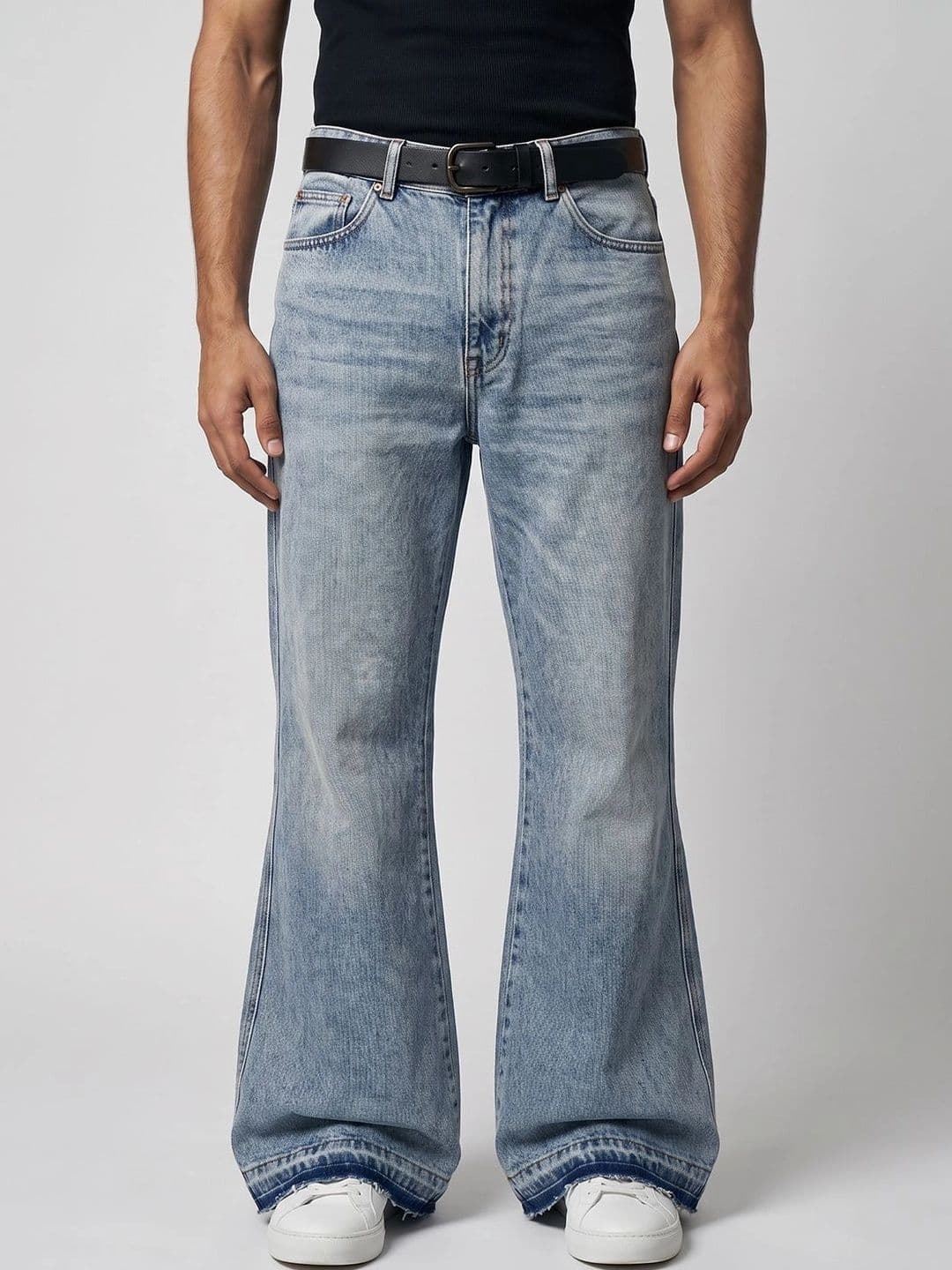 FUGAZEE Men Flared Mid-Rise Cuffed Hem Jeans - view 1