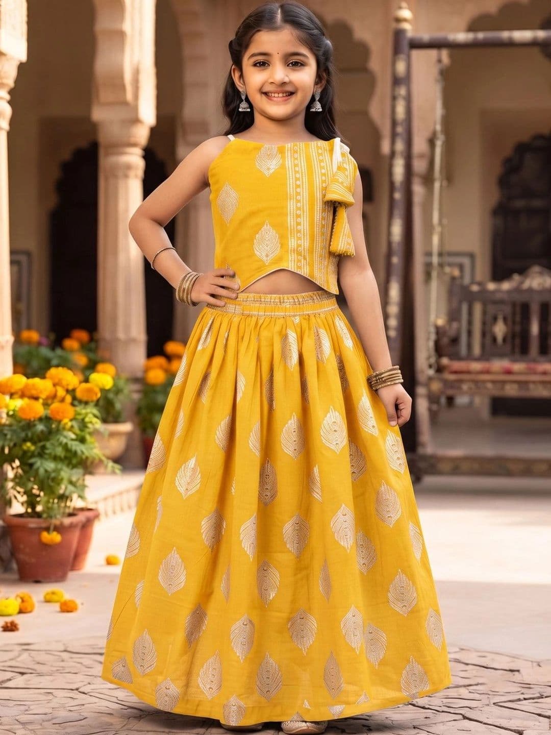 Sangria Girls Printed Ready to Wear Lehenga & - view 1