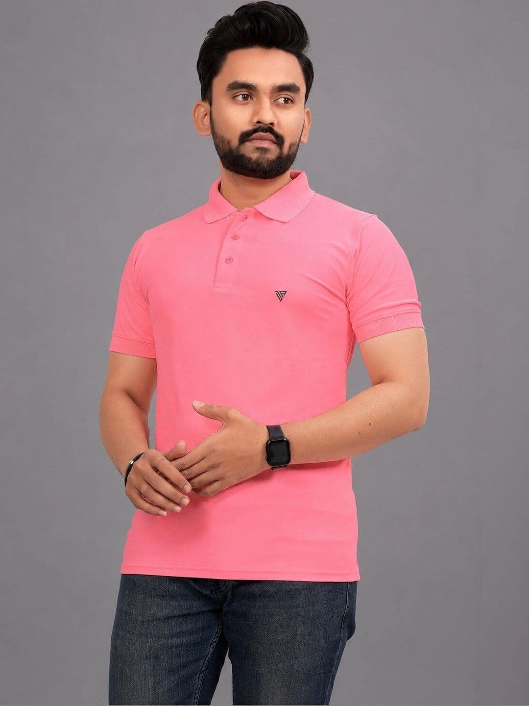 BAGHADBILLO Men Brand Logo Polo Collar T-shirt - view 1