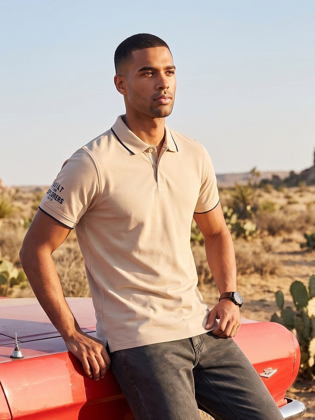 The Roadster Life Co. Polo Collar Pure Cotton T-shirt - view 1