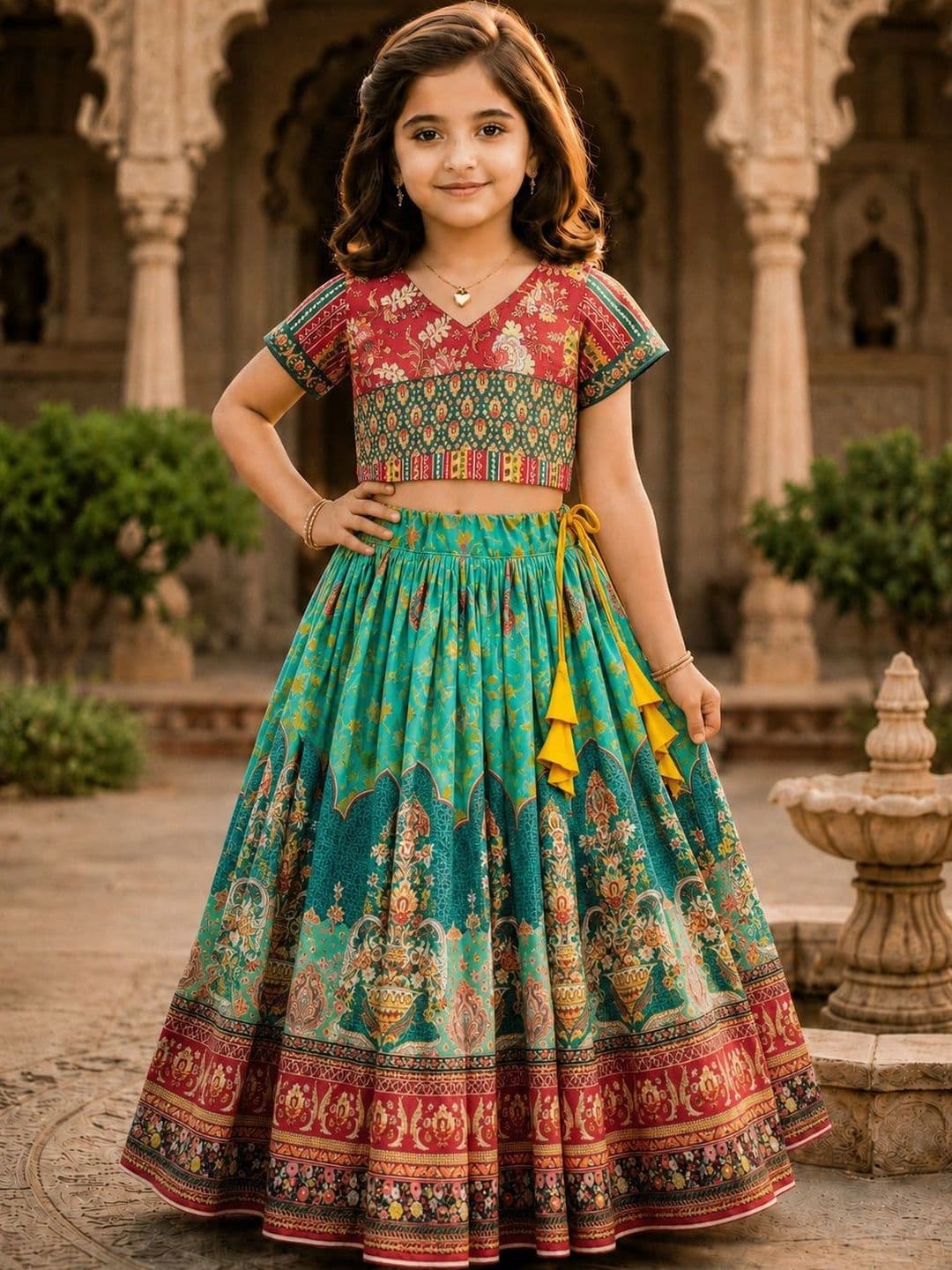 KALINI Girls Printed Ready to Wear Lehenga & - view 1