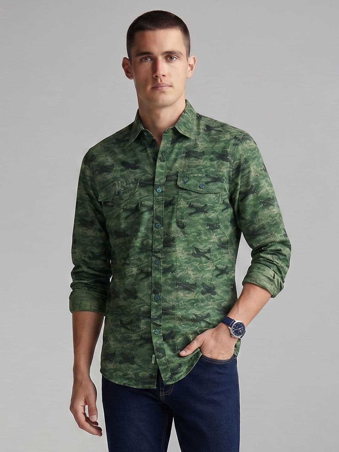 Allen Solly Custom Fit Printed Pure Cotton Casual Shirt - view 1