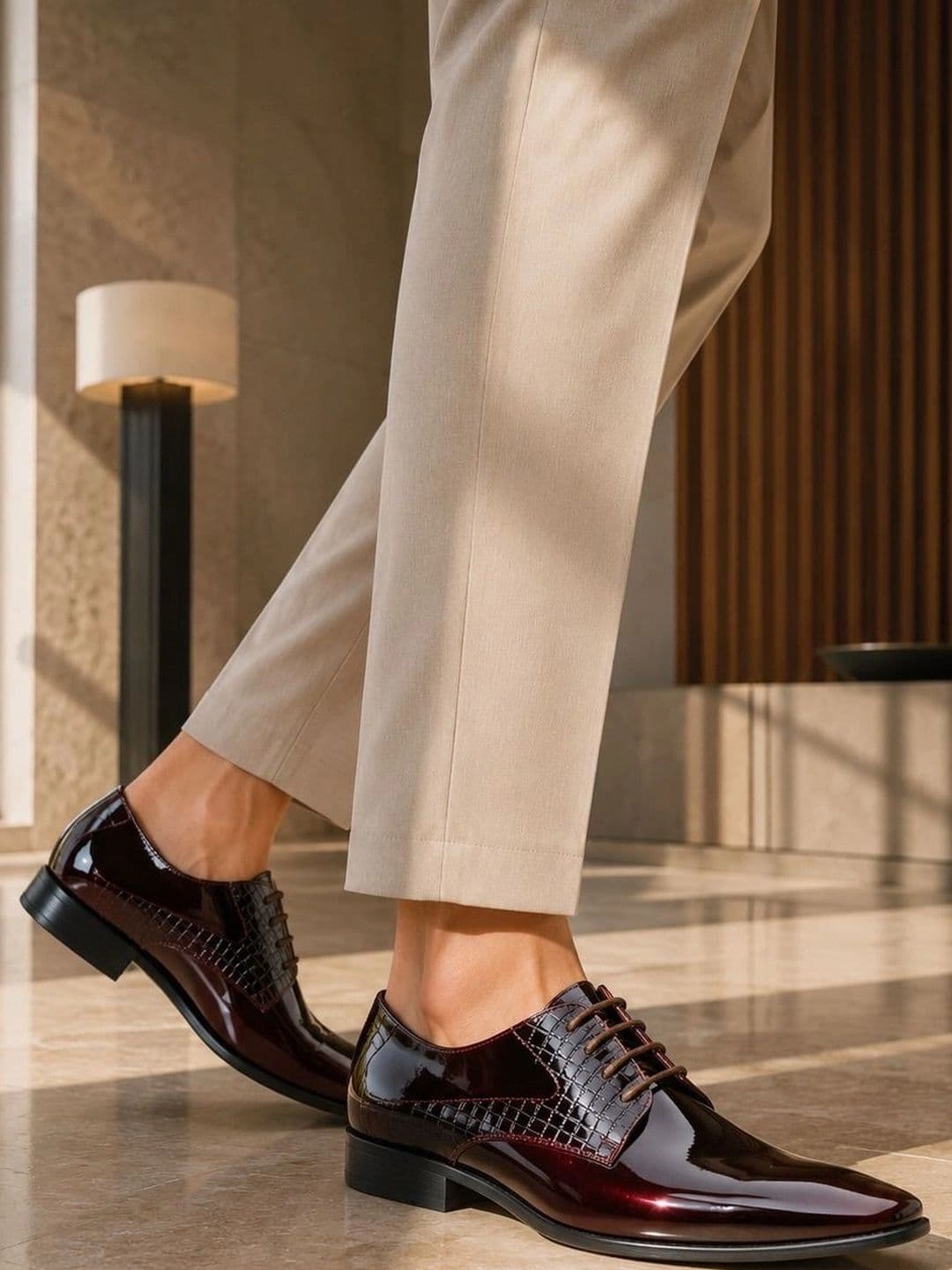 MICHAEL ANGELO Men Textured Formal Derbys - view 1