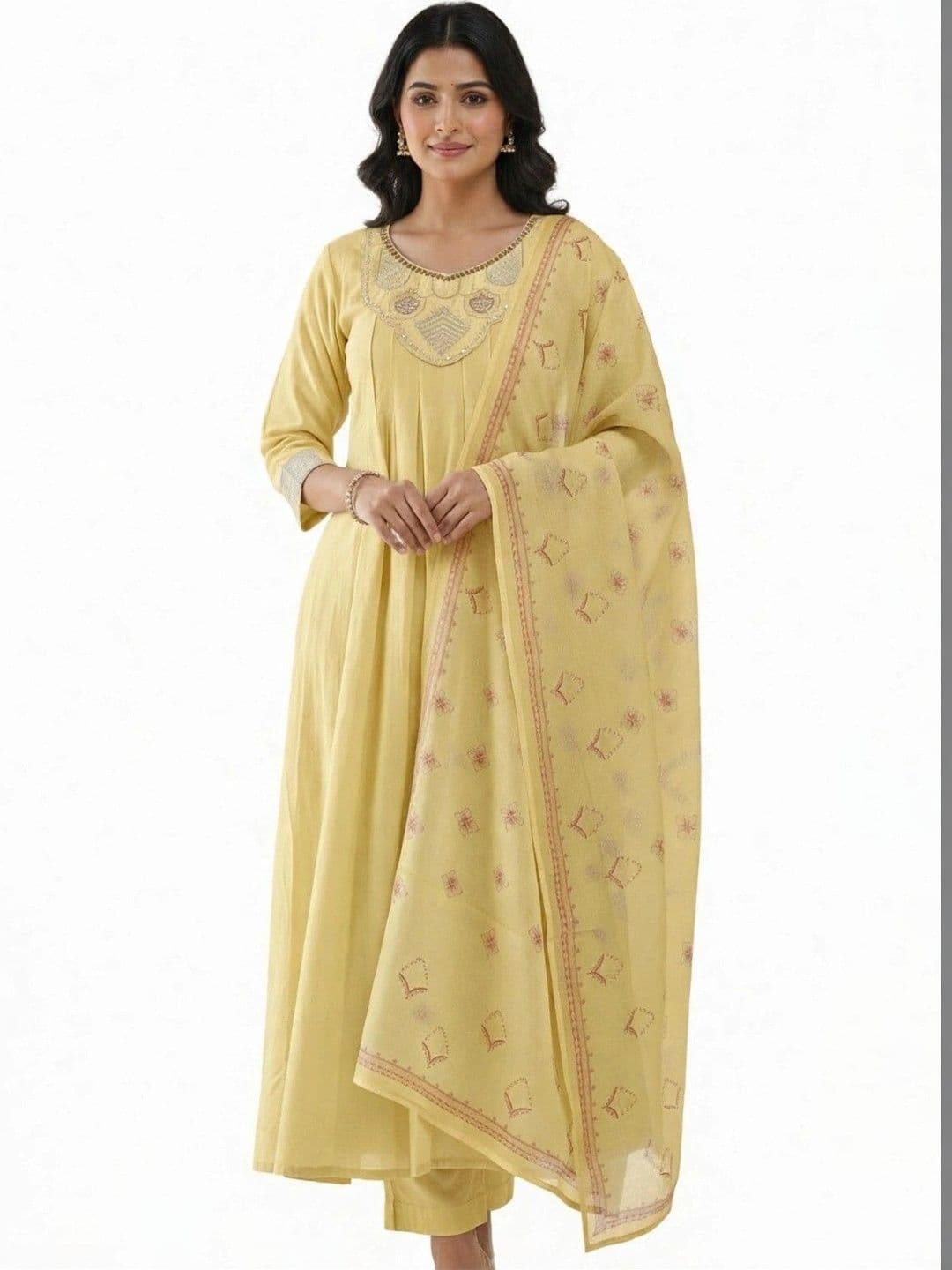 DEV DESIGNER Motifs Embroidered Regular Sequinned Kurta with Trousers & With Dupatta - view 1