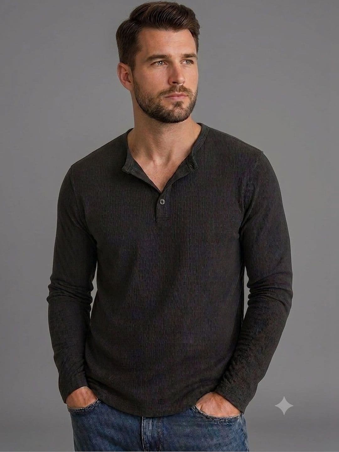 JERKYN Men Henley Neck Slim Fit T-shirt - view 1