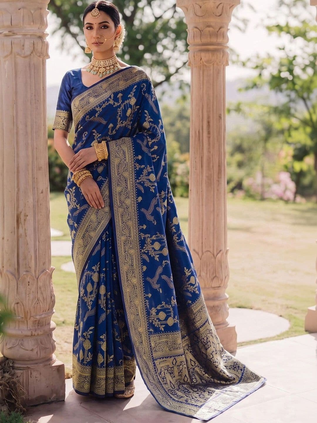KALINI Woven Design Zari Art Silk Heavy Work Saree - view 1