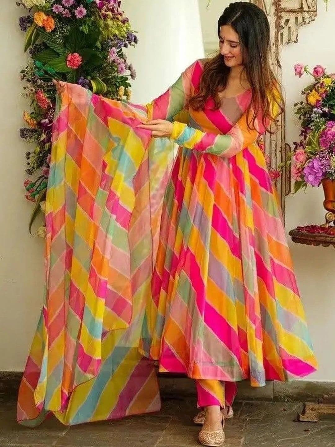 Jash Creation Women Printed Crepe Anarkali Kurta - view 1