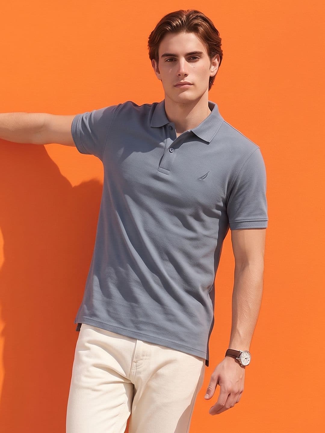Nautica Polo Collar Pure Cotton T-shirt - view 1