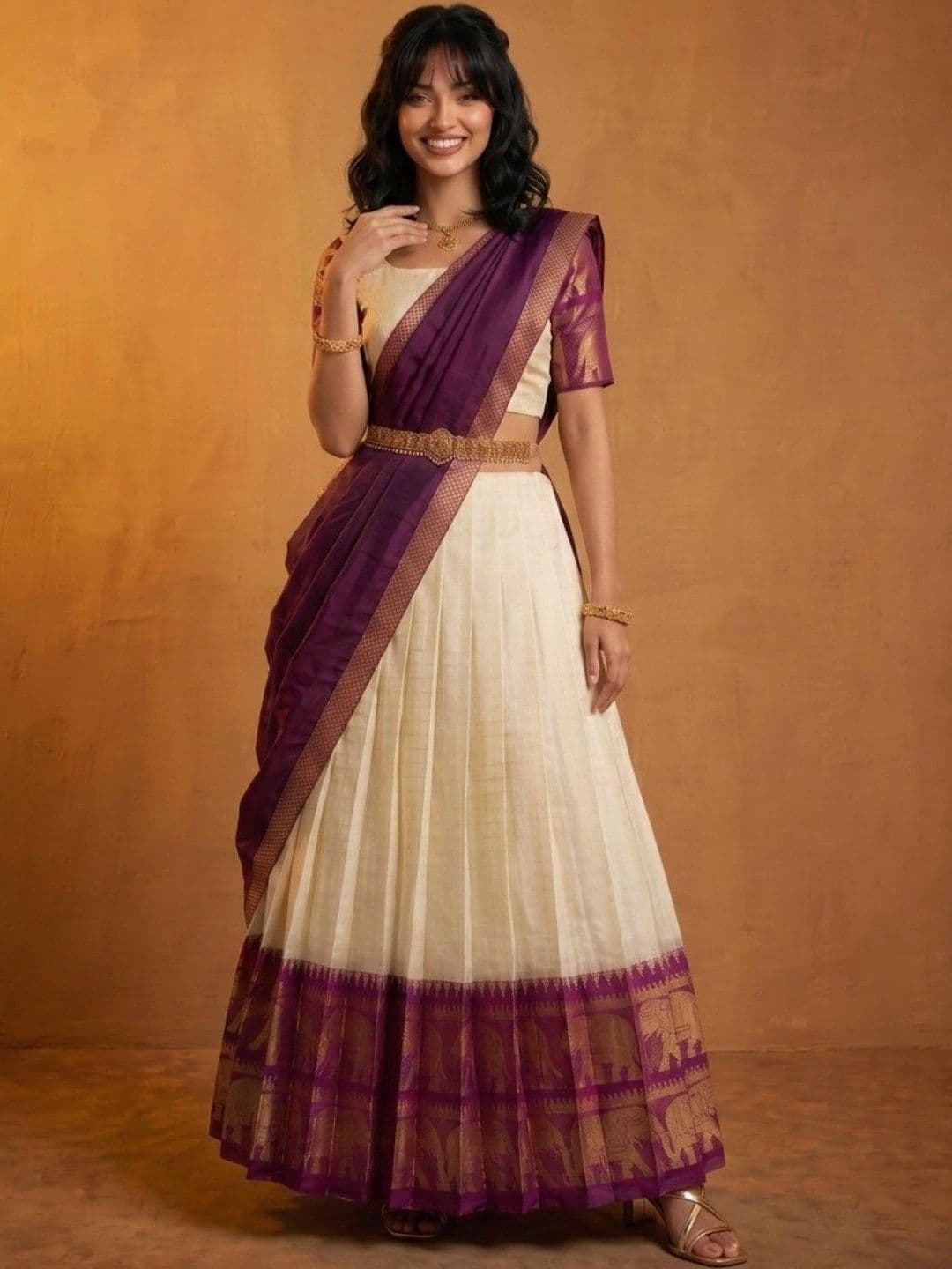 DRIP CHOWK Semi-Stitched Lehenga & Unstitched Blouse With Dupatta - view 1