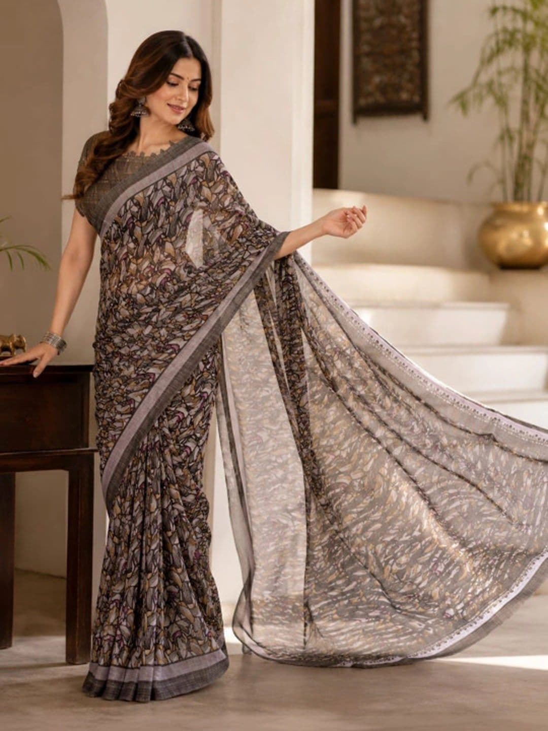 Leelavati Pure Chiffon Saree - view 1