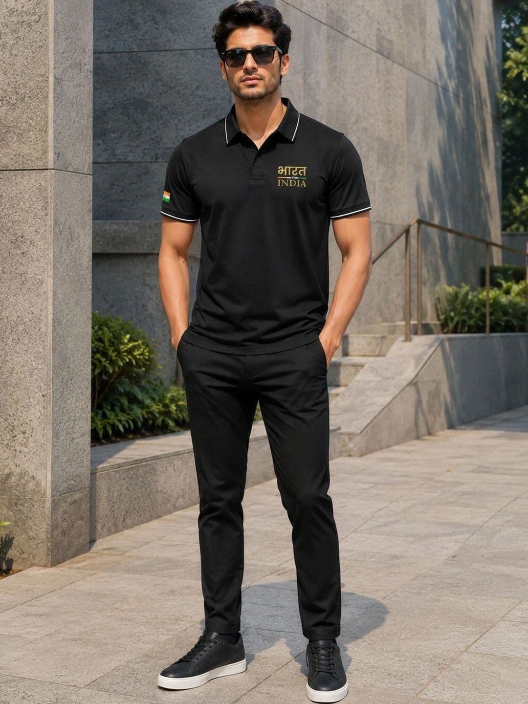 Warrior World Men Typography Polo Collar T-shirt - view 1