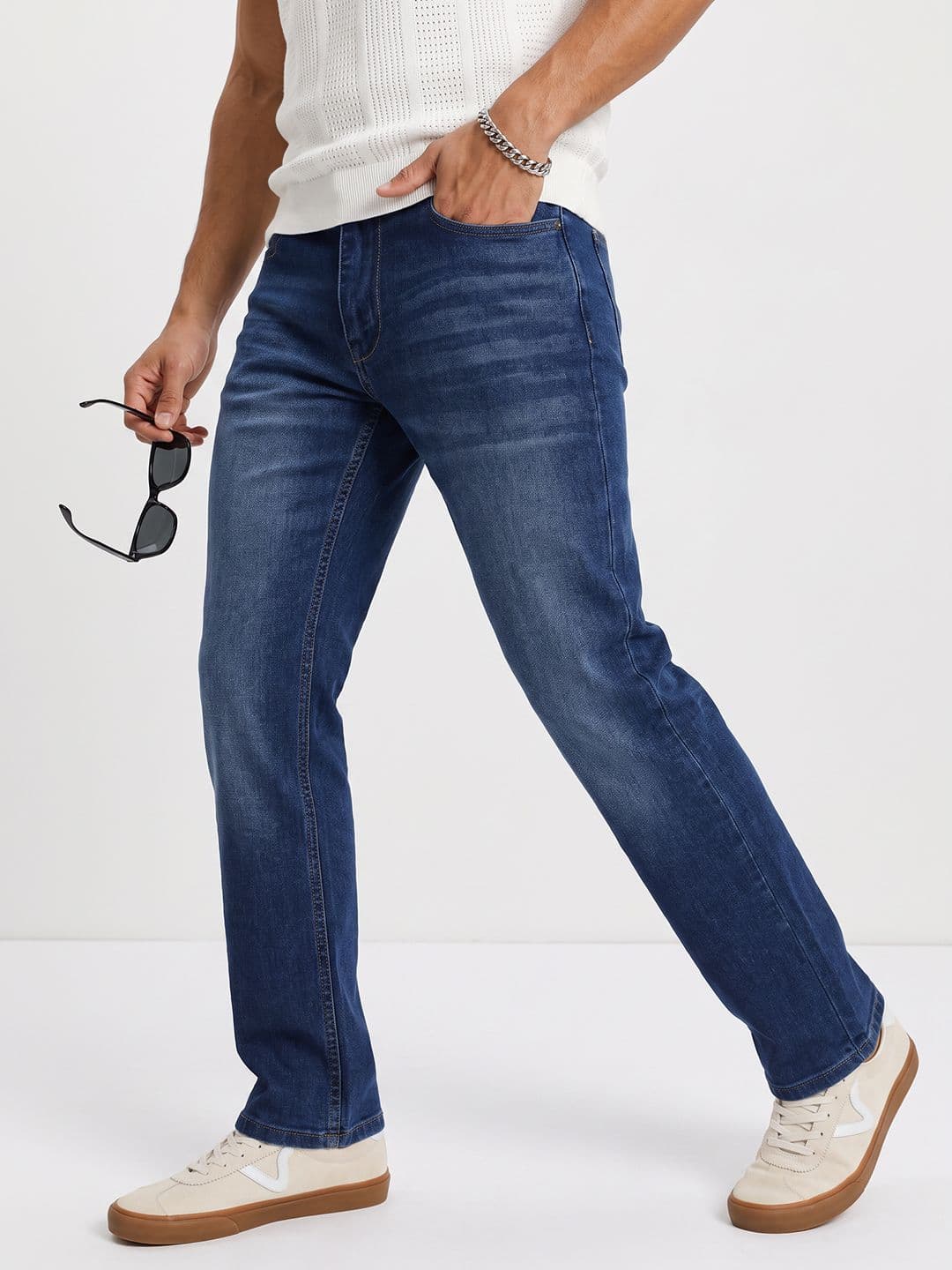 The Roadster Life Co. Men Slim Fit Light Fade Stretchable Jeans - view 1