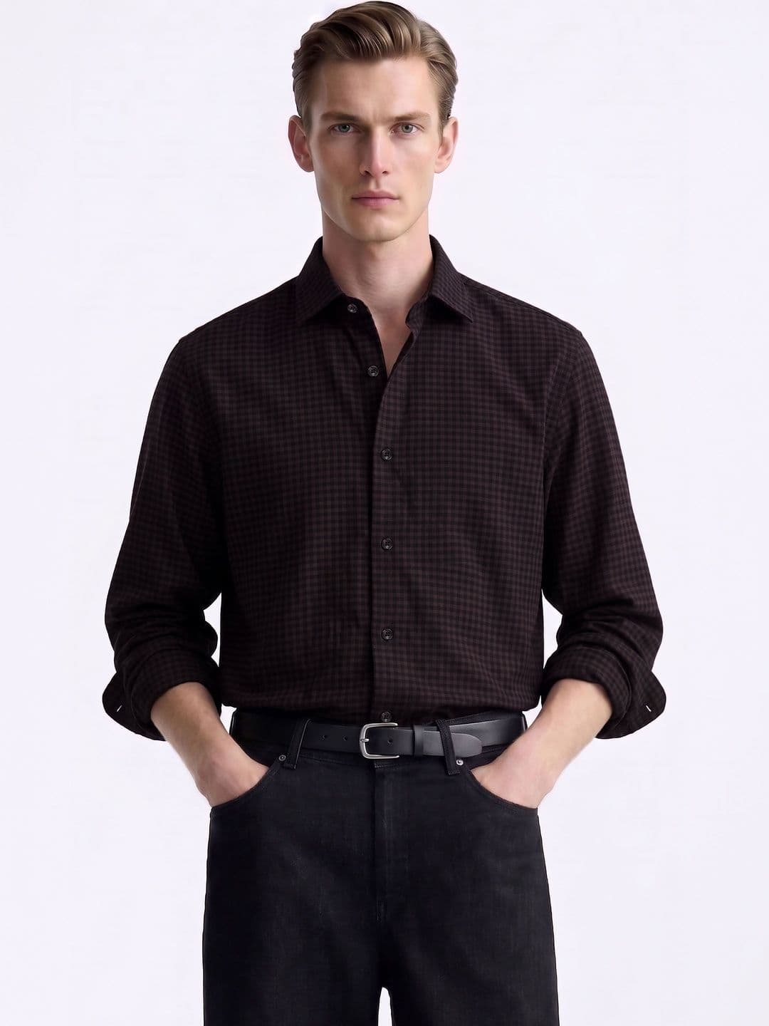 MISCHIEF MONKEY Men Classic Gingham Checks Checked Casual Shirt - view 1