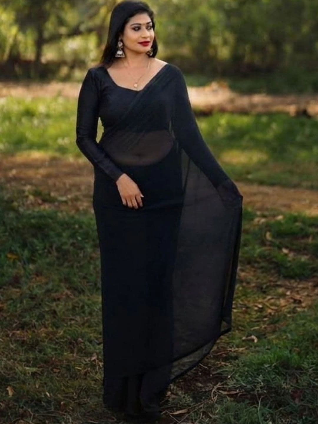 ANAND SAREES Poly Georgette Designer Saree - view 1