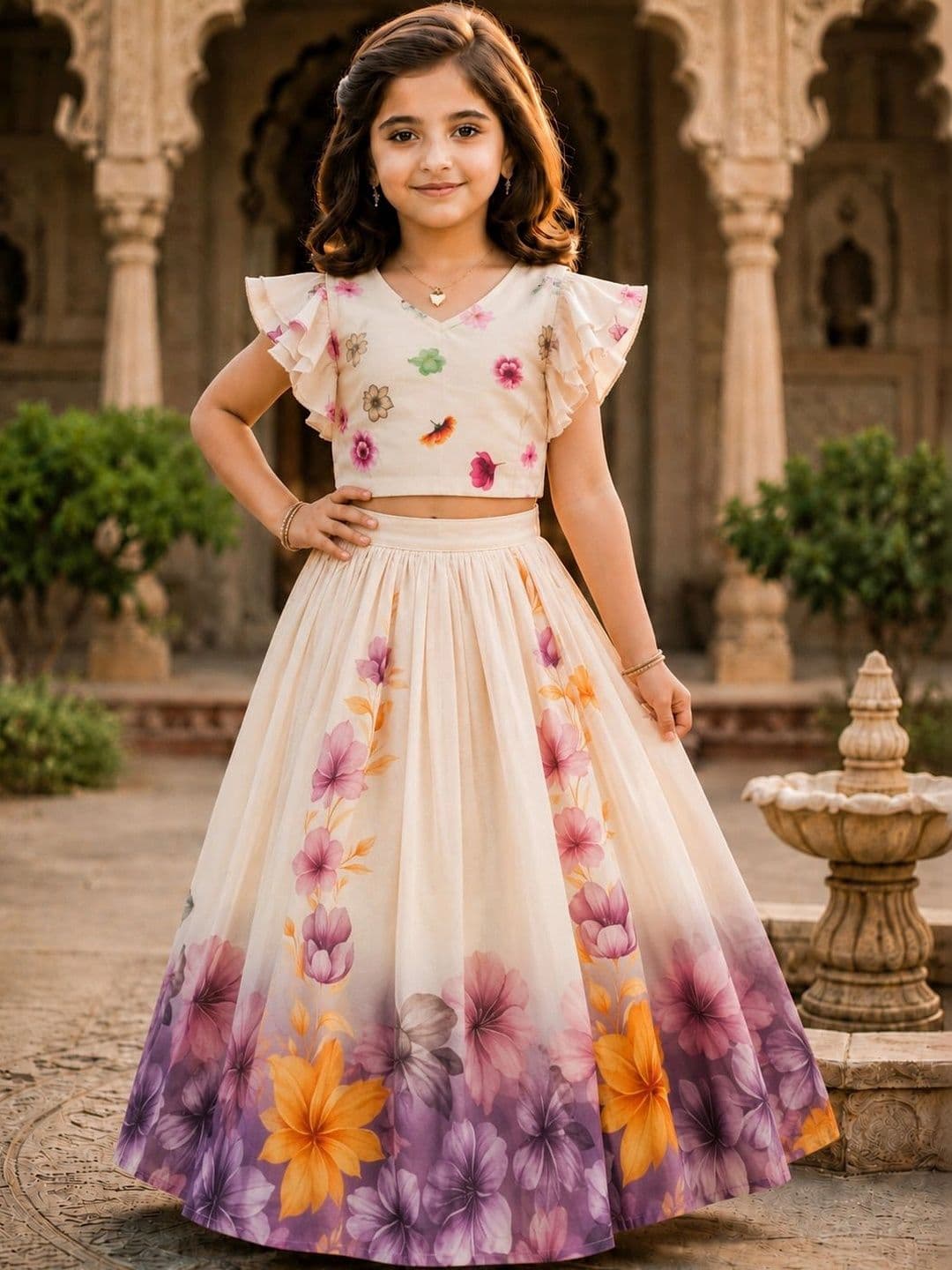 KALINI Girls Printed Ready to Wear Lehenga & - view 1