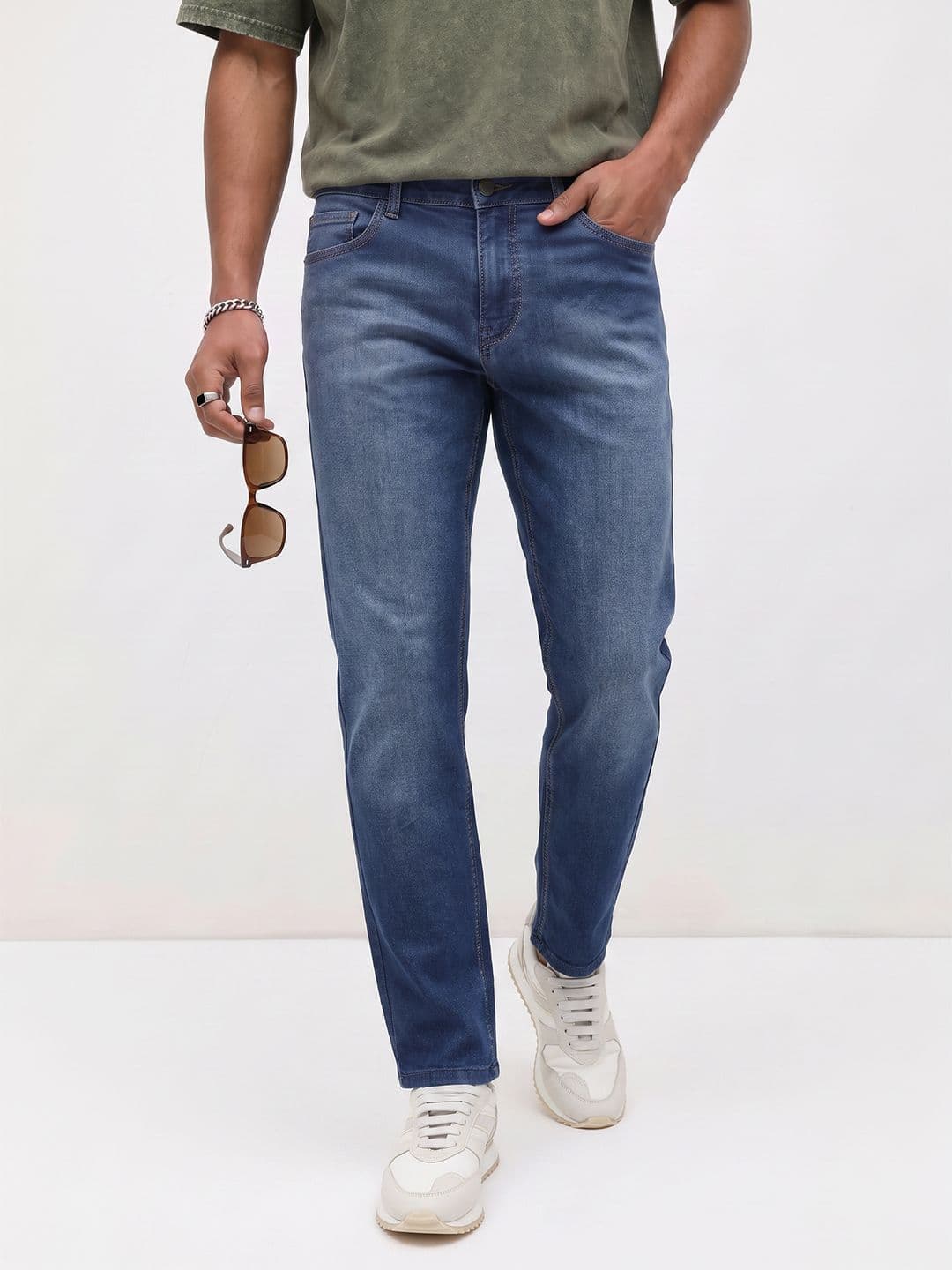 The Roadster Life Co. Men Slim Fit Light Fade Stretchable Jeans - view 1