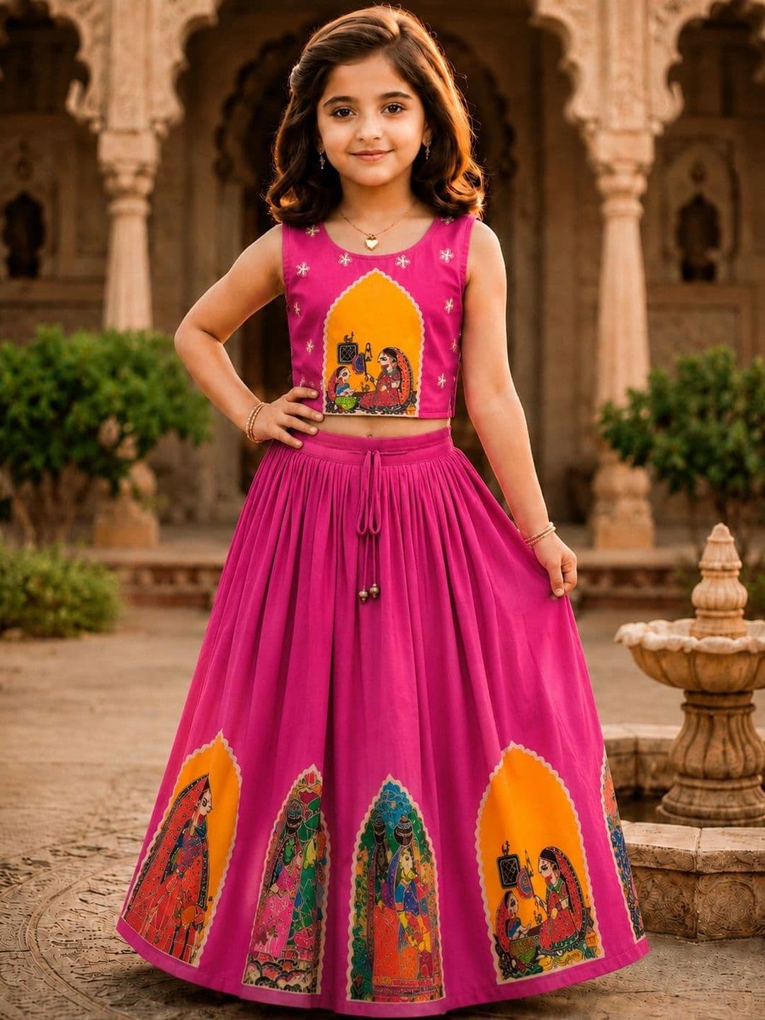 KALINI Girls Printed Ready to Wear Lehenga & - view 1