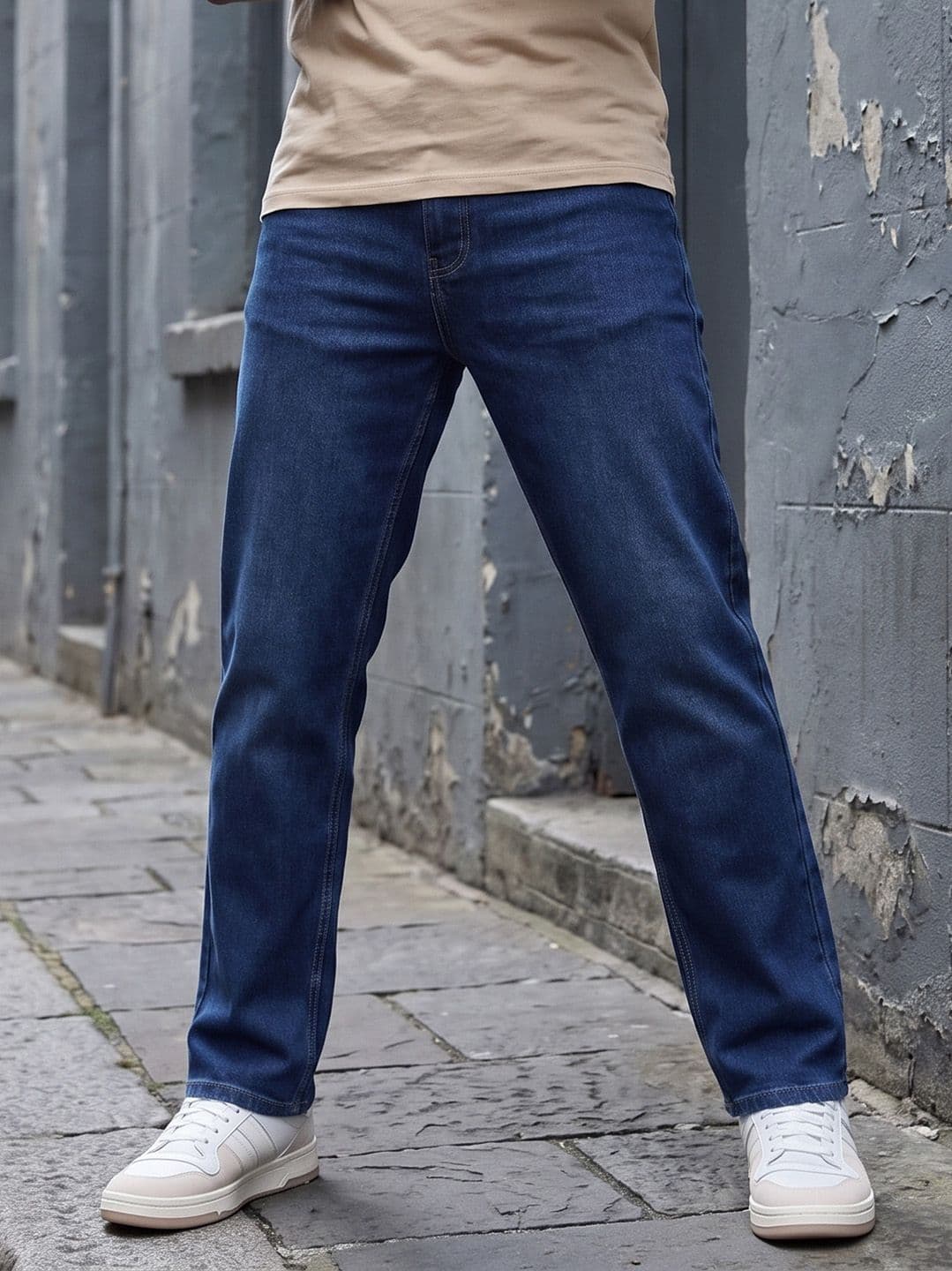 The Roadster Life Co. Men Straight Fit Light Fade Stretchable Jeans - view 1